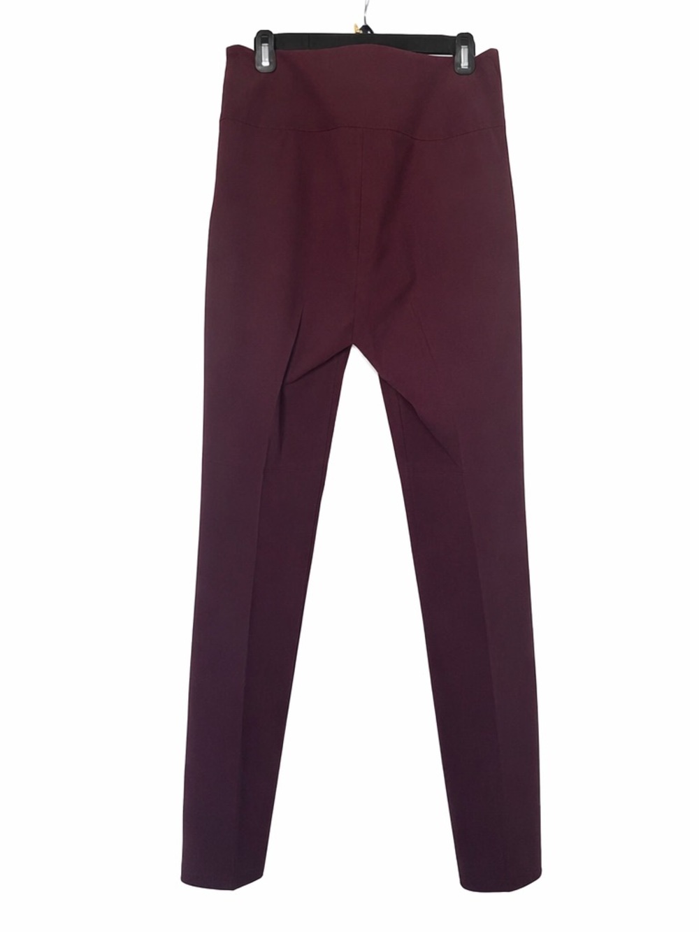 Theory Women's Burgundy Straight Leg Pants Side Zip Size 6